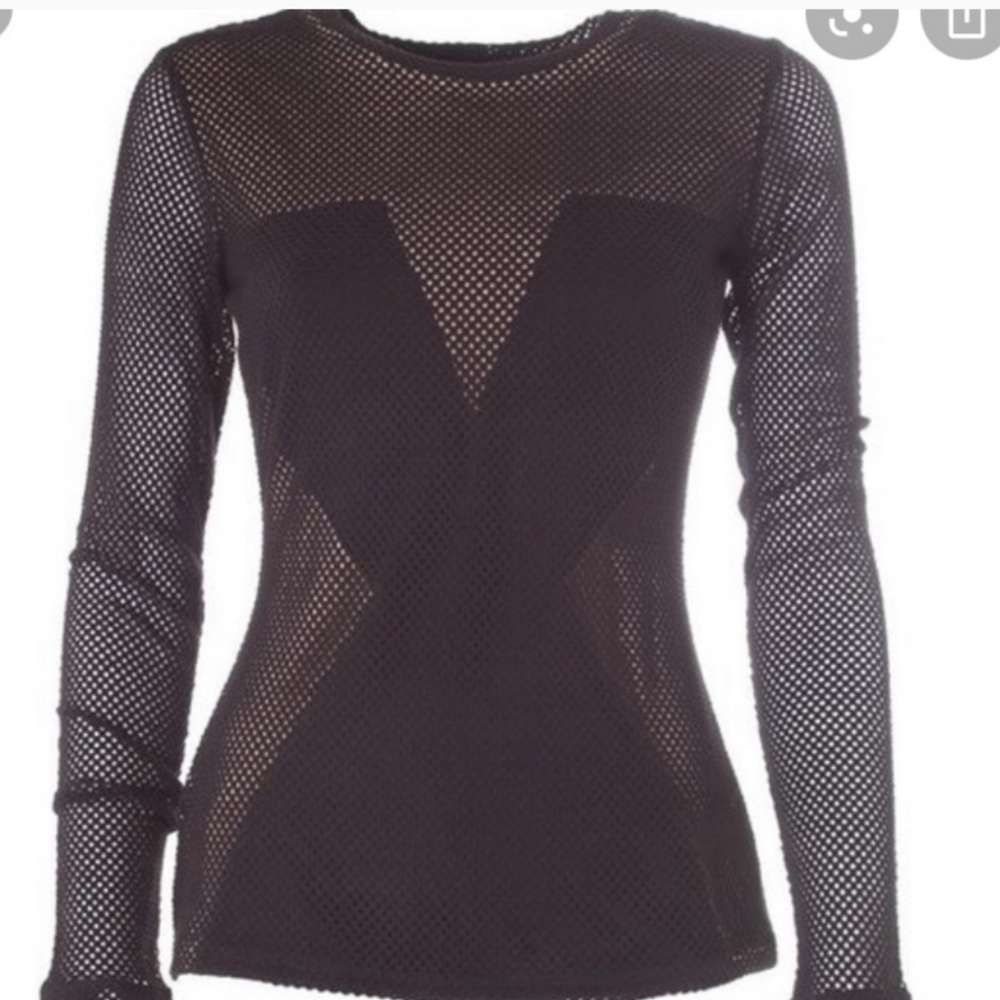 BCBGMAXAZRIA black/tan X top. Sz S - Picture 3 of 11